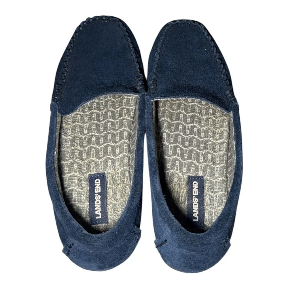 Lands end slip on suede moccasin flannel lined indoor / outdoor by lands end 8